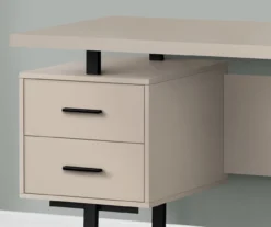 60" Taupe & Black Floating Desk 9 60" Taupe & Black Floating Desk -Hot Sale Office Furniture Store 810527326 3