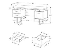 60" Taupe & Black Floating Desk 11 60" Taupe & Black Floating Desk -Hot Sale Office Furniture Store 810527326 5