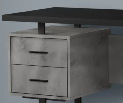 60" Concrete Gray & Black Floating Desk -Hot Sale Office Furniture Store 810527329 3