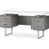 60" Concrete Gray & White Floating Desk -Hot Sale Office Furniture Store 810527330 2