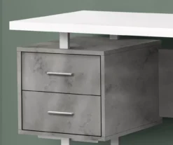 60" Concrete Gray & White Floating Desk 9 60" Concrete Gray & White Floating Desk -Hot Sale Office Furniture Store 810527330 3