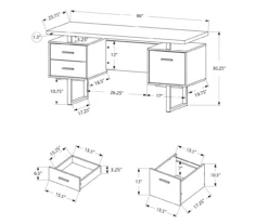 60" Concrete Gray & White Floating Desk 11 60" Concrete Gray & White Floating Desk -Hot Sale Office Furniture Store 810527330 5