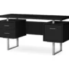 60" Black & Silver Floating Desk -Hot Sale Office Furniture Store 810527331 2