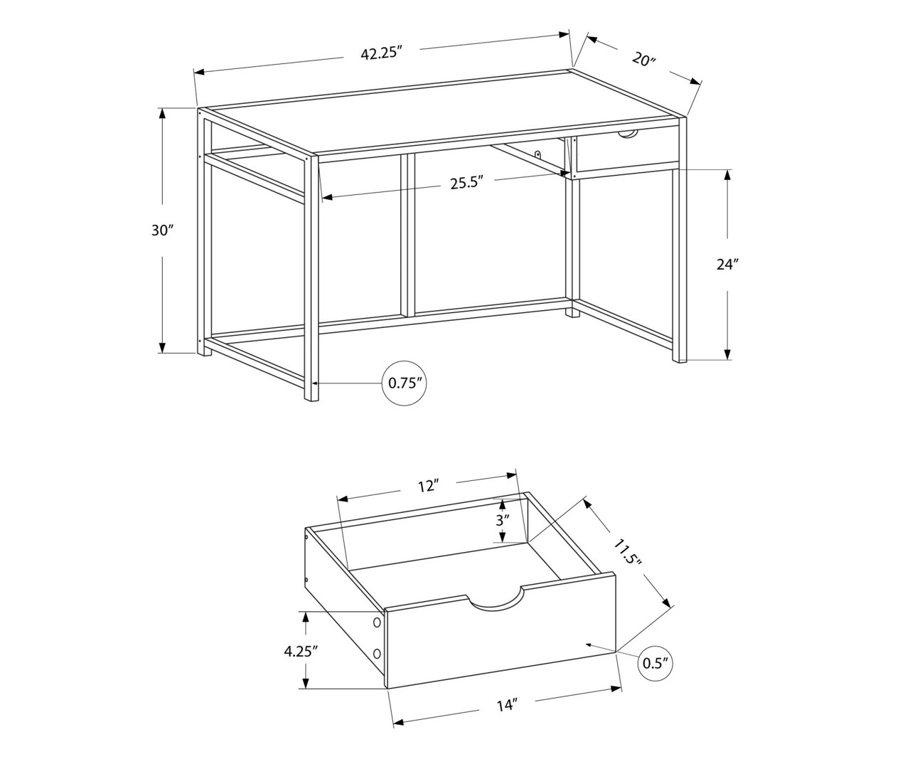 Black Metal Computer Desk 7 Black Metal Computer Desk - Image 5