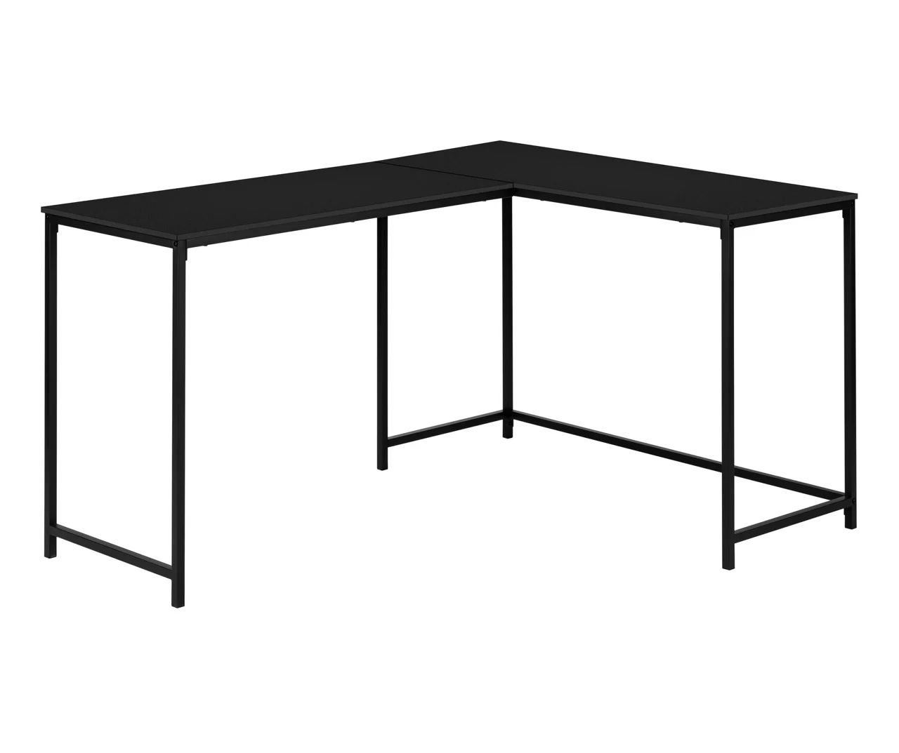 Black Metal L-Shaped Corner Desk 3 Black Metal L-Shaped Corner Desk