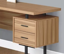 Brown Reclaimed 3-Drawer L-Shaped Corner Desk -Hot Sale Office Furniture Store 810527371 3