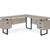 Taupe & Black 3-Drawer L-Shaped Corner Desk -Hot Sale Office Furniture Store 810527372 2