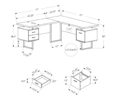 Taupe & Black 3-Drawer L-Shaped Corner Desk 11 Taupe & Black 3-Drawer L-Shaped Corner Desk -Hot Sale Office Furniture Store 810527372 5