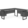 Black & Gray 3-Drawer L-Shaped Corner Desk -Hot Sale Office Furniture Store 810527373 2