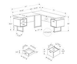 White & Black 3-Drawer L-Shaped Corner Desk -Hot Sale Office Furniture Store 810527374 5