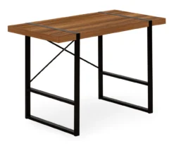 Walnut Wood Look Thick Panel Computer Desk