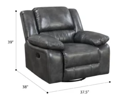 Paulson Gray Faux Leather Swivel Gliding Recliner -Hot Sale Office Furniture Store 810535759 2