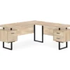 Natural Wood Look 3-Drawer L-Shaped Corner Comptuer Desk -Hot Sale Office Furniture Store 810535780 2