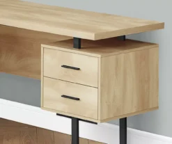 Natural Wood Look 3-Drawer L-Shaped Corner Comptuer Desk -Hot Sale Office Furniture Store 810535780 4