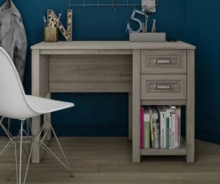 Sierra Ridge Levi Light Walnut Pedestal Desk -Hot Sale Office Furniture Store 810538117 2