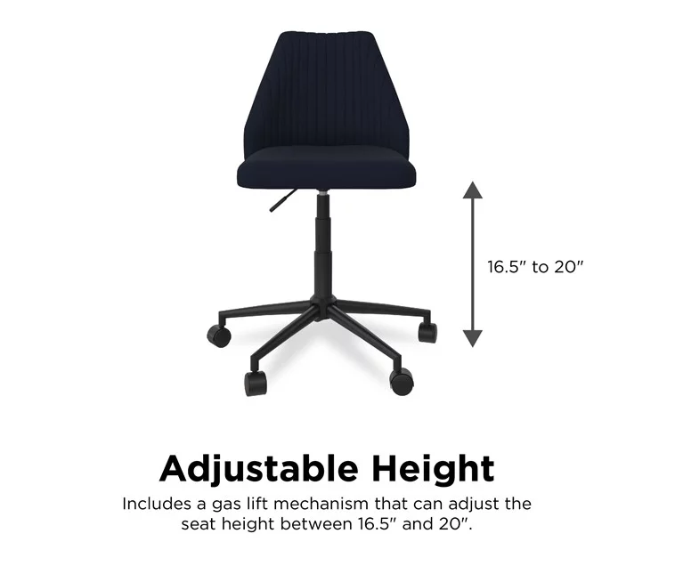 Brittany Blue Linen Office Chair 6 Brittany Blue Linen Office Chair - Image 4