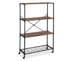 Rustic Black 4-Tier Industrial Rolling Bookshelf 11 Rustic Black 4-Tier Industrial Rolling Bookshelf -Hot Sale Office Furniture Store 810539937 4