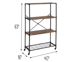 Rustic Black 4-Tier Industrial Rolling Bookshelf 13 Rustic Black 4-Tier Industrial Rolling Bookshelf -Hot Sale Office Furniture Store 810539937 6