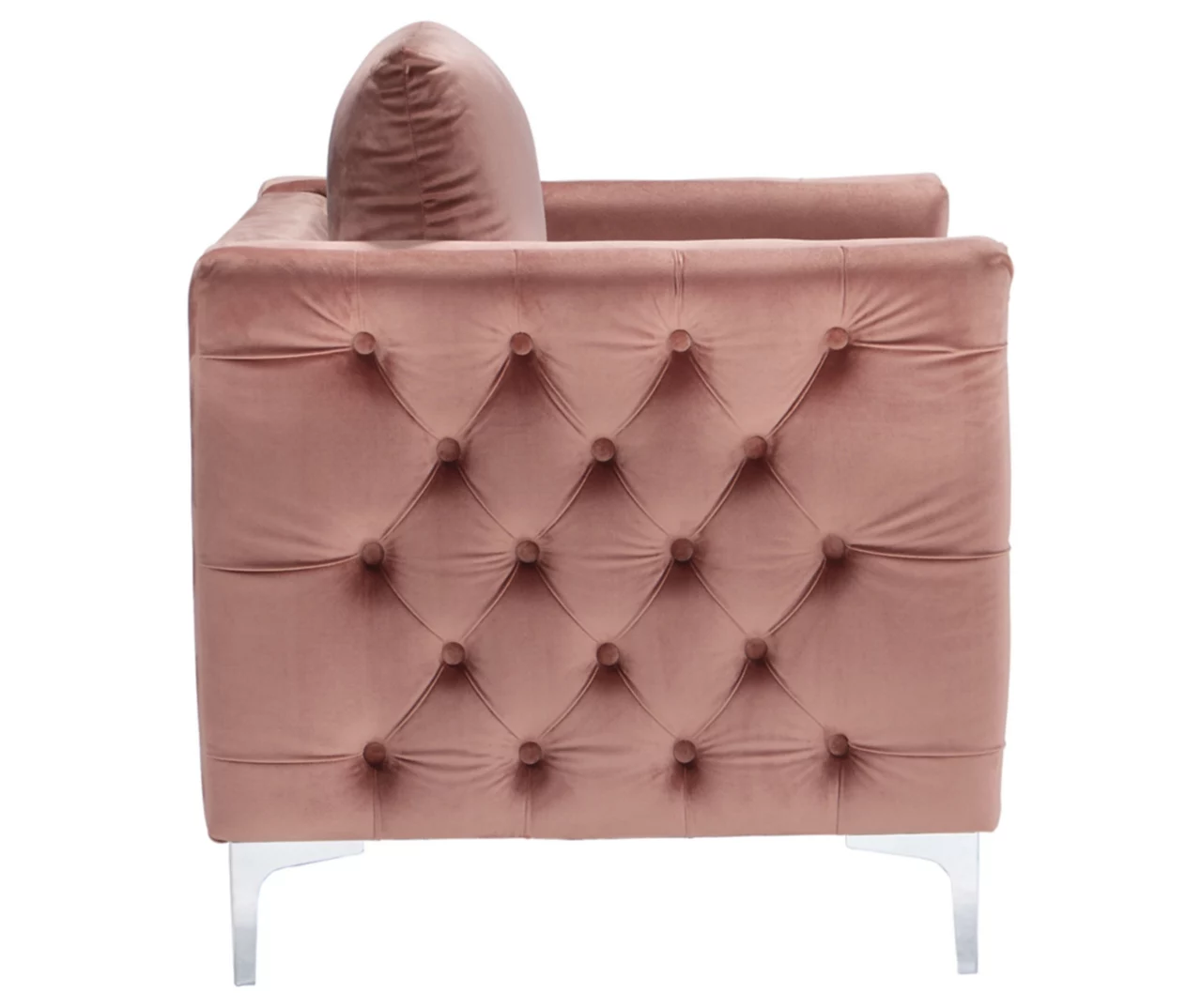 Lizmont Blush Tufted Velvet Accent Chair 6 Lizmont Blush Tufted Velvet Accent Chair - Image 4