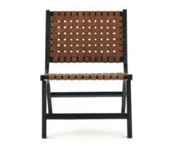 Fayme Camel Armless Leather Woven-Back Lounge Chair -Hot Sale Office Furniture Store 810542301 2