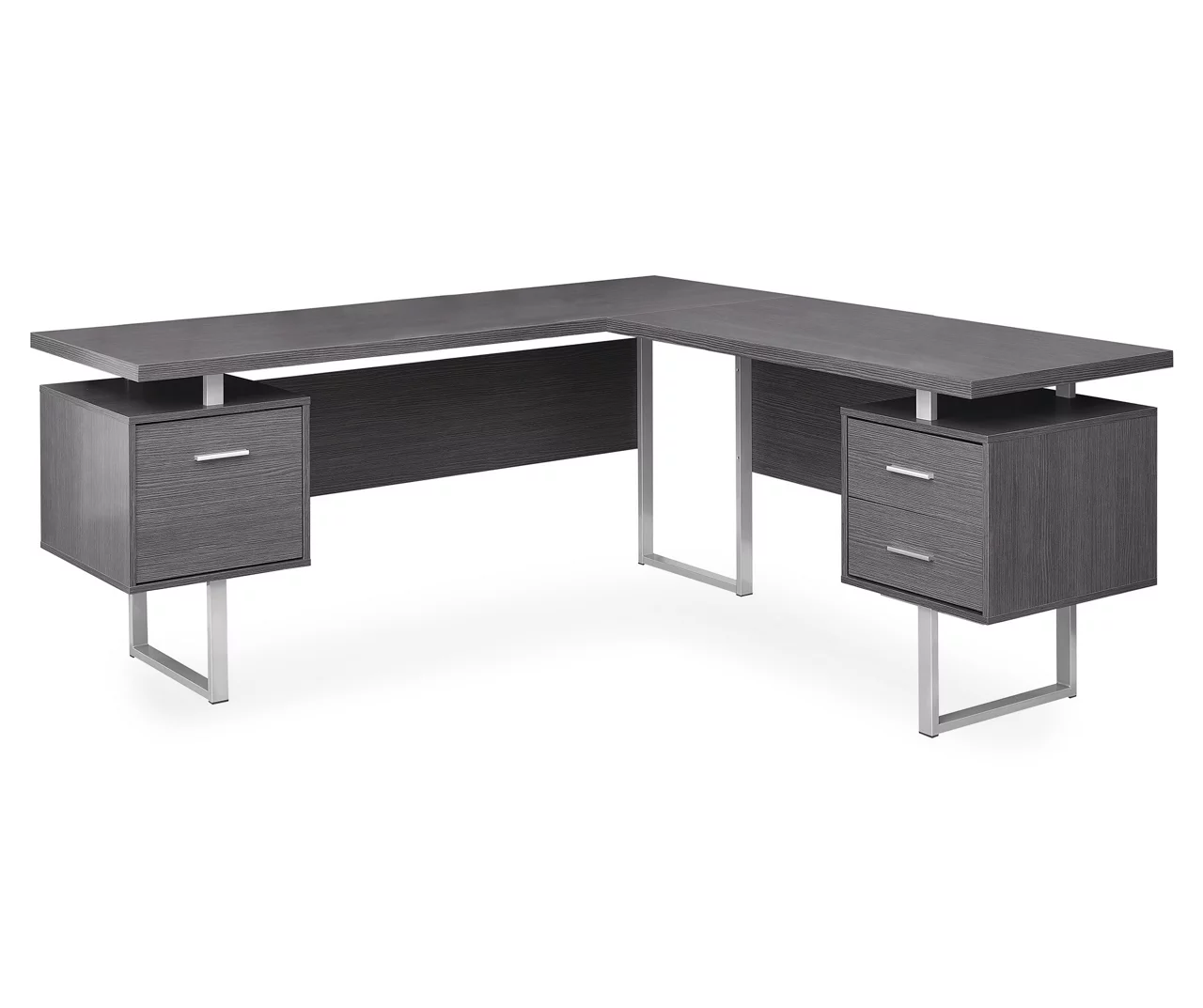 Monarch Metal 3-Drawer L-Shaped Computer Desk 3 Monarch Metal 3-Drawer L-Shaped Computer Desk