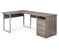 Monarch Metal 2-Drawer L-Shaped Computer Desk -Hot Sale Office Furniture Store 810542429 2