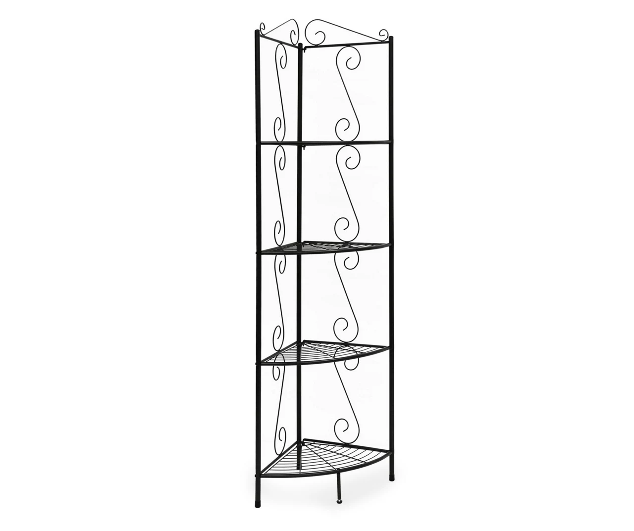 Copper Metal 4-Shelf Etagere Corner Bookcase 3 Copper Metal 4-Shelf Etagere Corner Bookcase