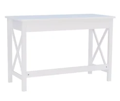 Richland White 1-Drawer Wood X Leg Desk -Hot Sale Office Furniture Store 810543159 5