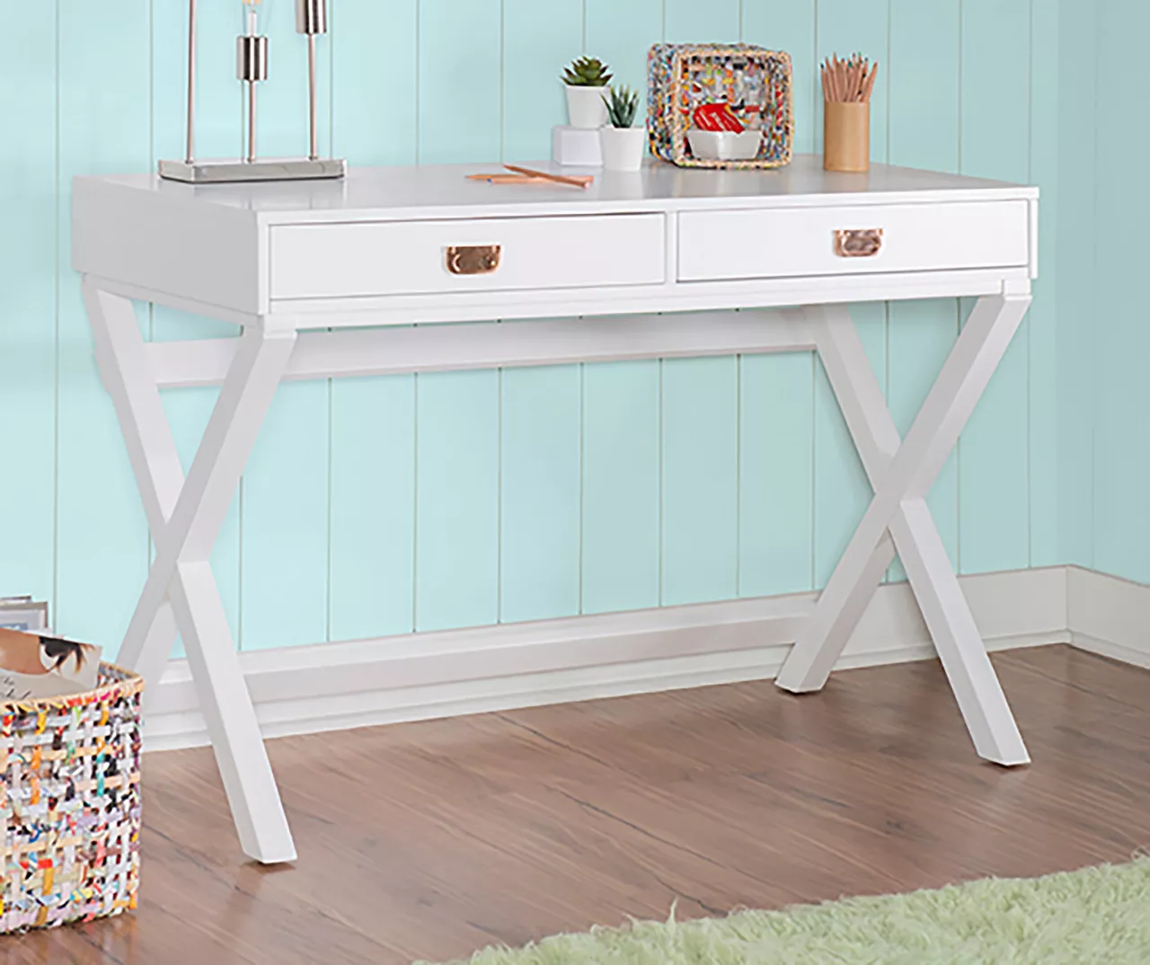Cami White X-Base Campaign Writing Desk 4 Cami White X-Base Campaign Writing Desk - Image 2