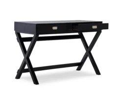Cami Black X-Base Campaign Style Writing Desk -Hot Sale Office Furniture Store 810543183 4