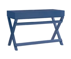 Kari Navy Blue 2-Drawer Campaign Desk -Hot Sale Office Furniture Store 810543186 5