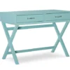 Kari Turquoise 2-Drawer Wooden X-Frame Desk -Hot Sale Office Furniture Store 810543189 1