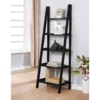 Boston Black Wood 5-Shelf Ladder Bookcase -Hot Sale Office Furniture Store 810543214 B0