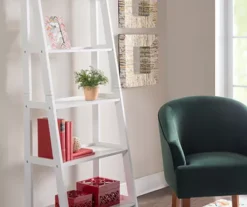 Boston White Wood 5-Shelf Ladder Bookcase -Hot Sale Office Furniture Store 810543215 2