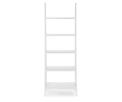 Boston White Wood 5-Shelf Ladder Bookcase -Hot Sale Office Furniture Store 810543215 3