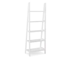 Boston White Wood 5-Shelf Ladder Bookcase -Hot Sale Office Furniture Store 810543215 4