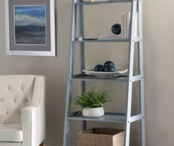 Boston Gray 5-Shelf Wooden Ladder Bookcase 8 Boston Gray 5-Shelf Wooden Ladder Bookcase -Hot Sale Office Furniture Store 810543216 2