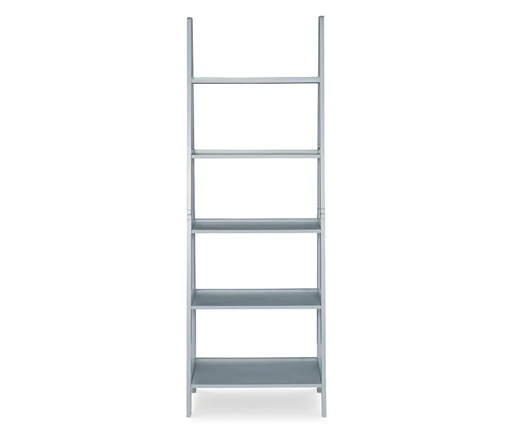 Boston Gray 5-Shelf Wooden Ladder Bookcase 5 Boston Gray 5-Shelf Wooden Ladder Bookcase - Image 3