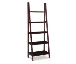 Boston Espresso 5-Shelf Wooden Ladder Bookcase -Hot Sale Office Furniture Store 810543223 1