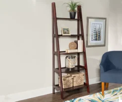 Boston Espresso 5-Shelf Wooden Ladder Bookcase -Hot Sale Office Furniture Store 810543223 2