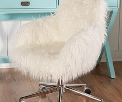 Coralie Faux Fur Cushioned Swivel Office Chair -Hot Sale Office Furniture Store 810543229 2