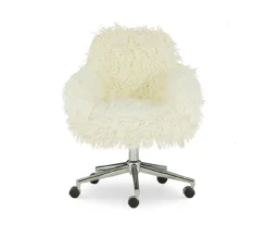 Coralie Faux Fur Cushioned Swivel Office Chair -Hot Sale Office Furniture Store 810543229 3