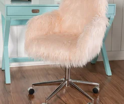 Coralie Faux Fur Cushioned Swivel Office Chair -Hot Sale Office Furniture Store 810543230 2