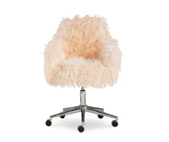 Coralie Faux Fur Cushioned Swivel Office Chair -Hot Sale Office Furniture Store 810543230 3