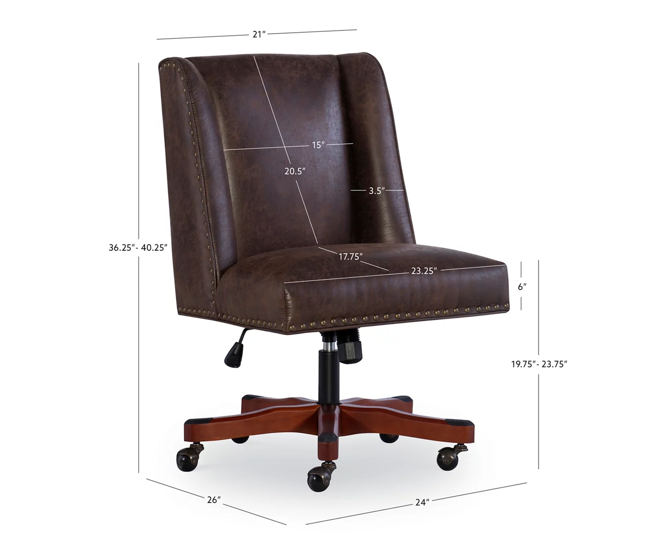 Austin Dark Walnut Upholstered Office Chair 11 Austin Dark Walnut Upholstered Office Chair - Image 9
