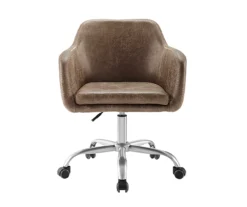 Kodi Brown Faux Leather Swivel Office Chair -Hot Sale Office Furniture Store 810543243 3