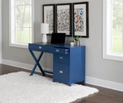 Kari Royal Blue 4-Drawer Office Desk -Hot Sale Office Furniture Store 810543245 A0 7