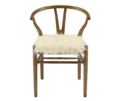Emmitt Gray & Brown Faux Fur Wishbone Chair -Hot Sale Office Furniture Store 810543298 A0 2