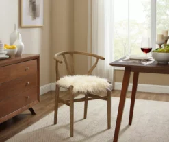 Emmitt Gray & Brown Faux Fur Wishbone Chair -Hot Sale Office Furniture Store 810543298 A0 9
