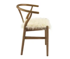 Emmitt Gray & Brown Faux Fur Wishbone Chair -Hot Sale Office Furniture Store 810543298 A1 3